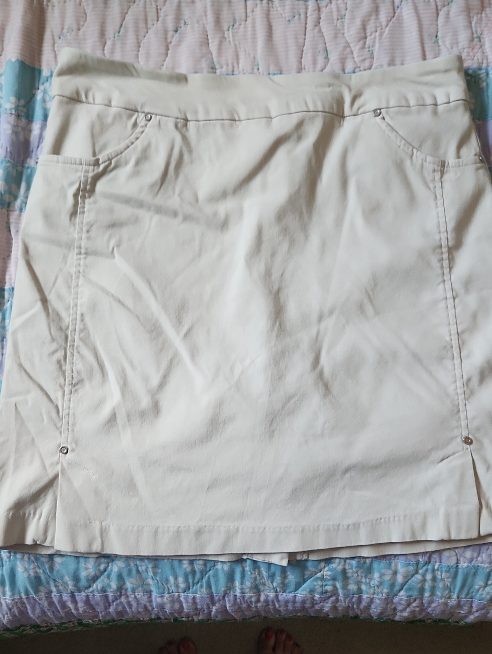 Tribal Cream Casual Skort with Clean Waistband